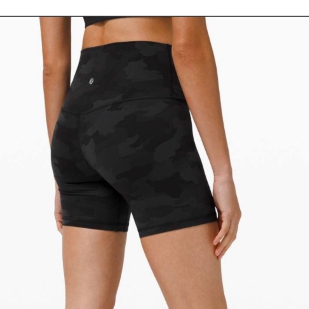 Lululemon align high rise black camo shorts